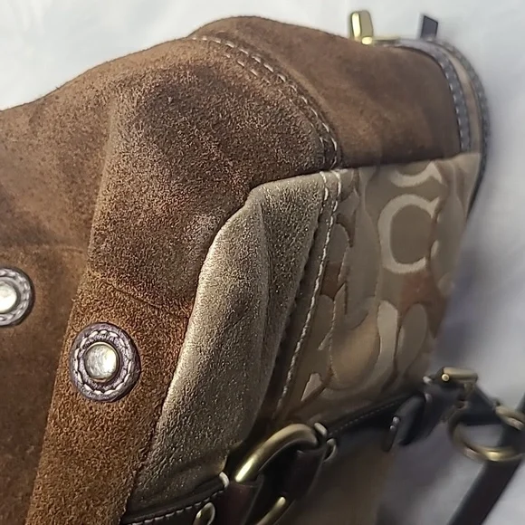 Coach Patchwork Patent Suede Signature C Jacquard Shopper Tote # F06Q-10388 - Picture 13 of 16